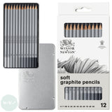 Sketching Set - Winsor & Newton - STUDIO COLLECTION - Soft Graphite Pencil Set x 12