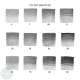 Sketching Set - Winsor & Newton - STUDIO COLLECTION - Soft Graphite Pencil Set x 12