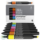 GRAPHIC MARKER PEN - Winsor & Newton ProMarker Set- 6  VIBRANT TONES