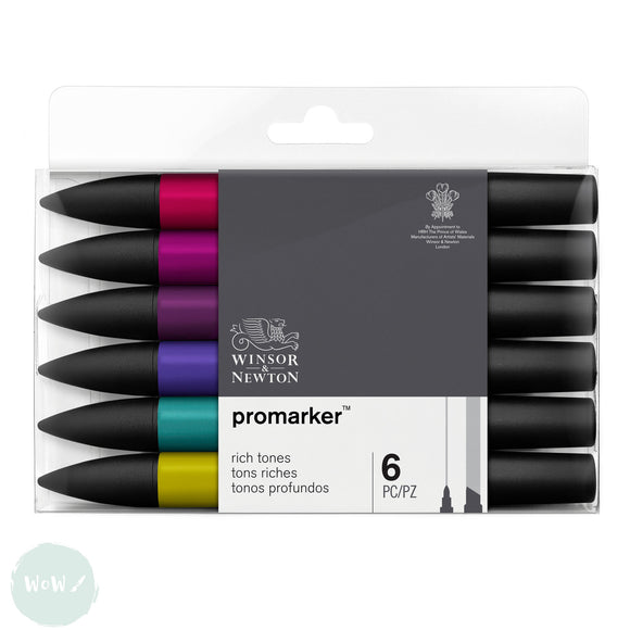 GRAPHIC MARKER PEN - Winsor & Newton ProMarker Set- 6 RICH TONES