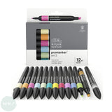 GRAPHIC MARKER PEN - Winsor & Newton ProMarker Set- 12 Assorted plus FREE BLENDER -  SET 2