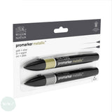 GRAPHIC MARKER PEN - Winsor & Newton ProMarker Set-  2 x Winsor & Newton ProMarker METALLIC GOLD & SILVER