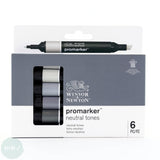 GRAPHIC MARKER PEN - Winsor & Newton ProMarker Set- 6  NEUTRAL TONES