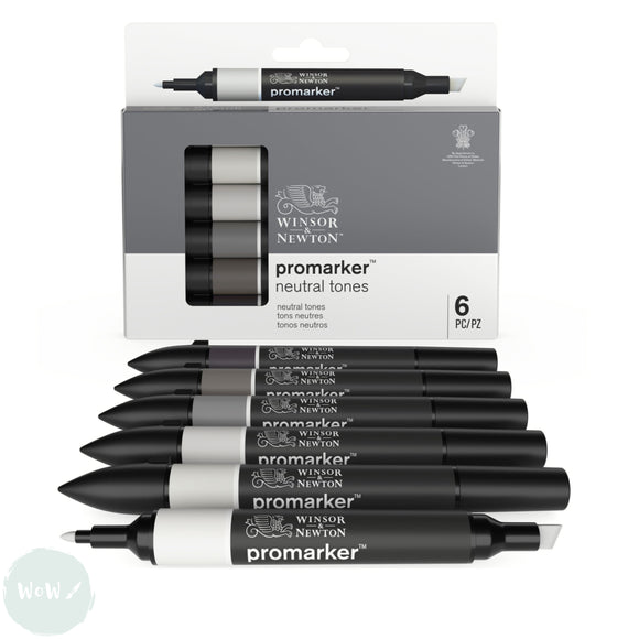 GRAPHIC MARKER PEN - Winsor & Newton ProMarker Set- 6  NEUTRAL TONES