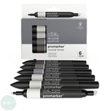 GRAPHIC MARKER PEN - Winsor & Newton ProMarker Set- 6  NEUTRAL TONES
