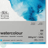Watercolour Paper - PAD - Winsor & Newton - 300gsm/140lb - Cold Pressed (NOT) Surface - A4