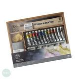 Watercolour Paint Sets - Winsor & Newton PROFESSIONAL - WOODEN TRAVEL CASE - 12 x 5ml tubes & accessories - 35% OFF RRP