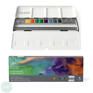 Watercolour Paint Sets - Winsor & Newton PROFESSIONAL - REVIVAL COLLECTION TIN - 8 Half Pans