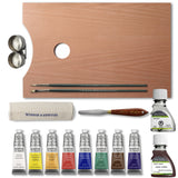 Oil Paint Set- Winsor & Newton - WINTON - 15 Piece (8 Assorted 37ml Tubes)  - WOODEN BOX