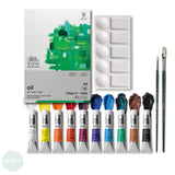 Oil Paint Set- Winsor & Newton - WINTON - Oil Essentials 14pc Set  - 10 x 12ml tubes, Palette, Pad, 2 x brushes