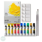 Acrylic Paint Set- Winsor & Newton - GALERIA - Essentials 14pc Set - 10 x 12ml tubes, Palette, Pad, 2 x brushes