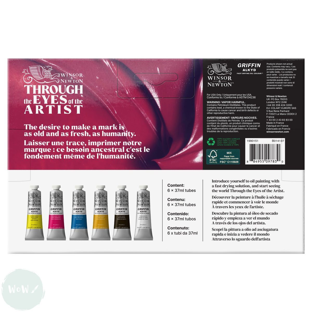 Oil Paint Set- FAST DRYING - Winsor & Newton - GRIFFIN Alkyd - BEGINNE ...