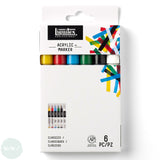 PAINT MARKER - Liquitex - FINE - 2mm CHISEL TIP - CLASSICS - 6 set