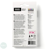 PAINT MARKER - Liquitex - FINE - 2mm CHISEL TIP - VIBRANTS - 6 set