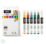 PAINT MARKER - Liquitex - FINE - 2mm CHISEL TIP - VIBRANTS - 6 set