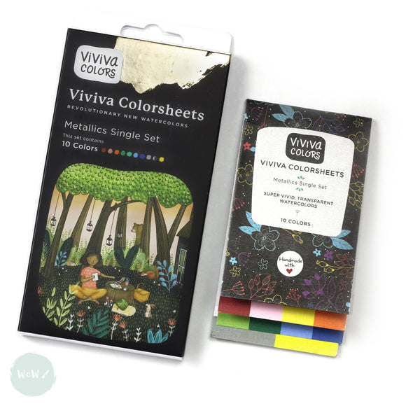 Watercolour Paint Sets - Viviva Colors COLORSHEETS - METALLICS