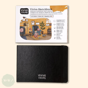 Hardback Watercolour Paper Book - SQUARE BOUND - VIVIVA COLORS   - 100% Cotton, 300gsm (140lb), Cold Pressed surface - A5