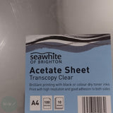 Acetate- Printable (colour copier & laser print compatible) Clear 100 micron Pack of 10- A4