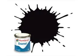 Hobby Paint - ENAMEL - Humbrol - METALLIC & METALCOTE	No 201 Black   Metallic