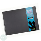 MIXED MEDIA PAPER - Hardback Book - SPIRAL BOUND - ArtGecko SPLASHY - 300gsm white Cartridge - A2 LANDSCAPE
