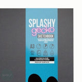 MIXED MEDIA PAPER - Hardback Book - SPIRAL BOUND - ArtGecko SPLASHY - 300gsm white Cartridge - A3 LANDSCAPE