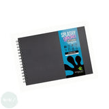 MIXED MEDIA PAPER - Hardback Book - SPIRAL BOUND - ArtGecko SPLASHY - 300gsm white Cartridge - A4 LANDSCAPE