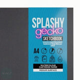 MIXED MEDIA PAPER - Hardback Book - SPIRAL BOUND - ArtGecko SPLASHY - 300gsm white Cartridge - A4 PORTRAIT