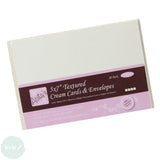 Watercolour Paper Blank Greeting Cards & Envelopes  - 270gsm -  5 x 7" - Textured - Cream Card & Envelopes  - Plain Edge- Pack of 20