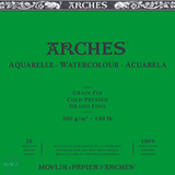 Watercolour Paper - BLOCK - ARCHES Aquarelle -  FIN (COLD PRESSED / NOT) Surface  140 lb/ 300 gsm WHITE  26 x 36 cm, 10 x 14",