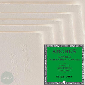 Watercolour Paper - SHEET - ARCHES AQUARELLE -  FIVE SHEETS - 300lb/640gsm -  22 x 30" - FIN  (NOT/Cold Pressed)