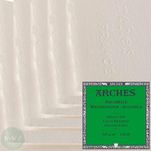 Watercolour Paper - SHEET - ARCHES AQUARELLE -  FIVE SHEETS – 140lb/300gsm -  22 x 30" - FIN  (NOT/COLD Pressed)