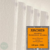 Watercolour Paper - SHEET - ARCHES AQUARELLE -  FIVE SHEETS – 300lb/640gsm -  22 x 30" – TORCHON (ROUGH)