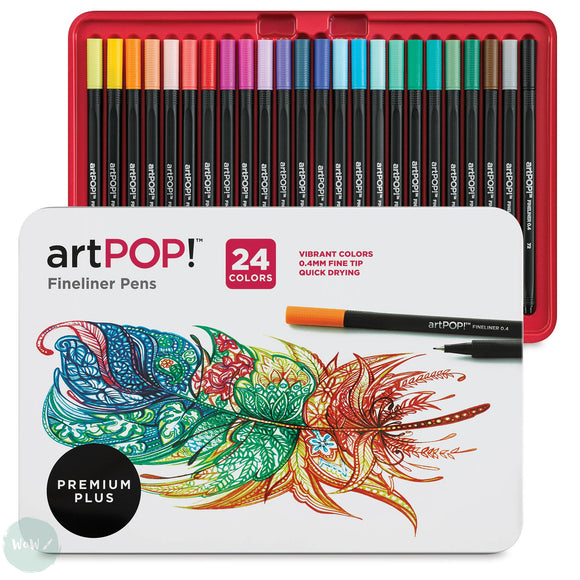 Coloured Pen Set - artPOP! - Fineliner Artist Markers - Water-based, 0.4mm - 24 Assorted