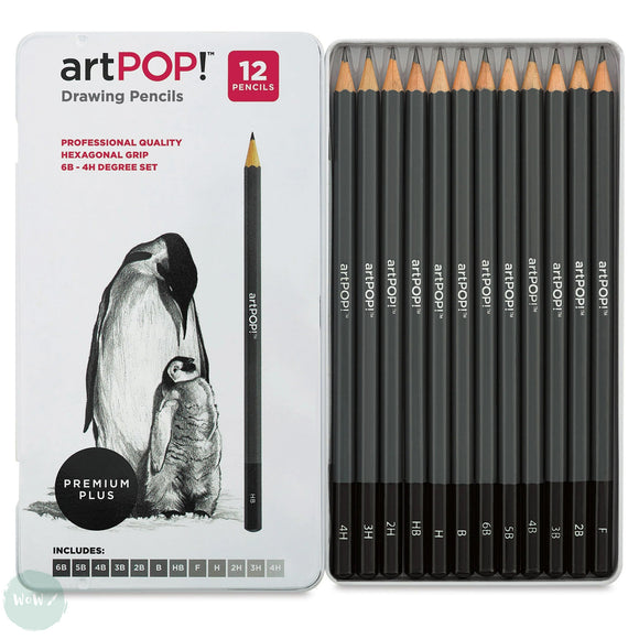 Sketching Set- artPOP! - Tin of 12 Assorted Grades 4H to 6B