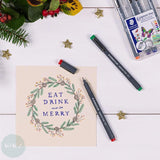 Fineliner Pigment Pen Set - Staedtler 308 - Set of 6- 0.5 mm Red, Blue, Orange, Green, Violet & Brown