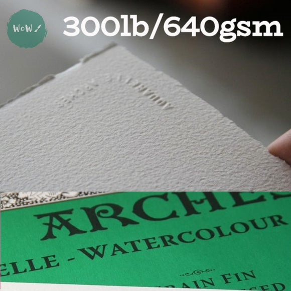Watercolour Paper - SHEET - ARCHES AQUARELLE - SINGLE -  300lb/640gsm -  22 x 30