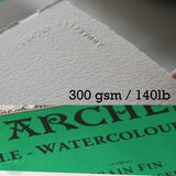 Watercolour Paper - SHEET - ARCHES AQUARELLE - SINGLE -   140lb/300gsm -  22 x 30" - FIN  (NOT/COLD Pressed)