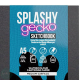 MIXED MEDIA PAPER - Hardback Book - SPIRAL BOUND - ArtGecko SPLASHY - 300gsm white Cartridge - A5 LANDSCAPE