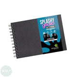 MIXED MEDIA PAPER - Hardback Book - SPIRAL BOUND - ArtGecko SPLASHY - 300gsm white Cartridge - A5 LANDSCAPE