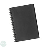 Hard Back Sketchbook SPIRAL Bound, Black Paper - 350gsm ,  20 sheets- A4 Portrait