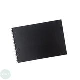 Hard Back Sketchbook SPIRAL Bound, Black Paper - 350gsm ,  20 sheets- A5 Landscape