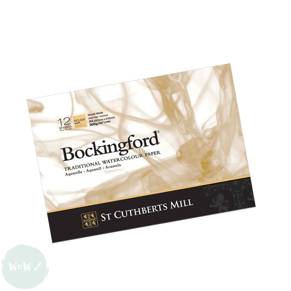 WATERCOLOUR PAPER PAD -  BOCKINGFORD - 300gsm (140lb) - ROUGH Surface -  A4