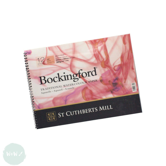 WATERCOLOUR PAPER PAD - Spiral Bound - BOCKINGFORD - 300gsm (140lb) - HP (SMOOTH) Surface -  14 x 10