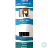 BRUSH SET - Artists Golden Synthetic - BS7 - Sizes 1, 3, 6 round & No. 14 Flat
