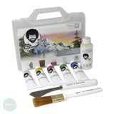 Bob Ross Painting Set - Landscape Basic Plastic Case with FREE Bob Ross Canvases WORTH £37.90