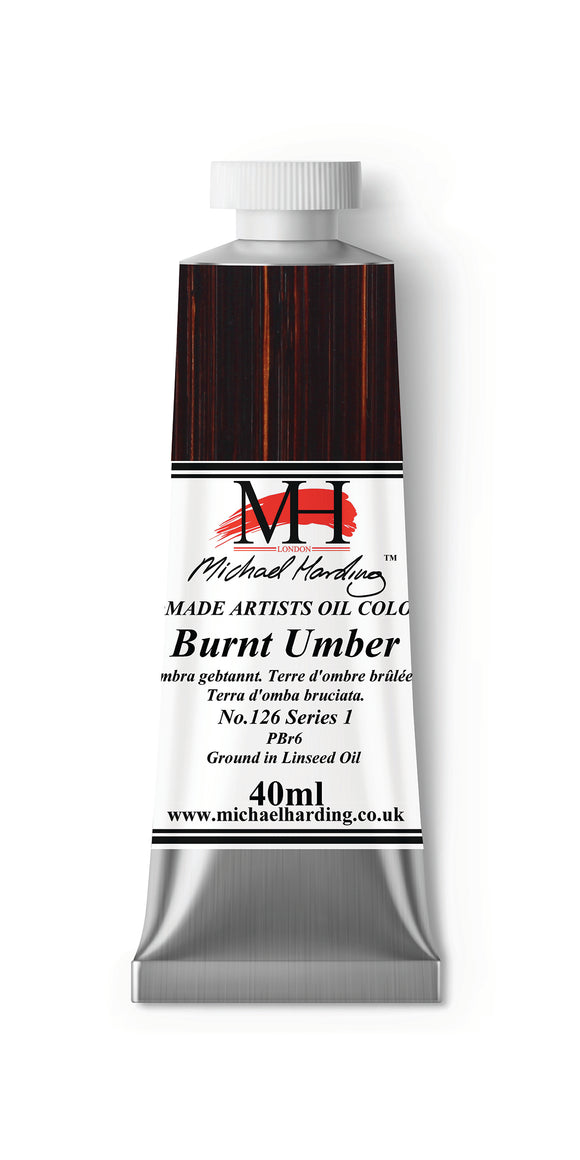 Michael Harding Handmade Oil 40ml tube-	Burnt Umber 40ml (series 1)