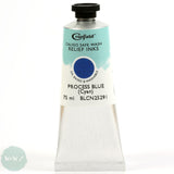 BLOCK PRINTING COLOUR - Oil Based - Cranfield - CALIGO SAFEWASH RELIEF INK - 75ml -  Process Blue Cyan