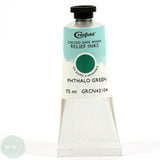 BLOCK PRINTING COLOUR - Oil Based - Cranfield - CALIGO SAFEWASH RELIEF INK - 75ml -  Phthalo Green