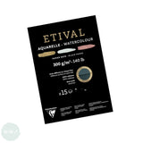 BLACK Watercolour Paper Pad - Clairefontaine - ETIVAL - Rough & Cold Pressed Surface - 300gsm - A5