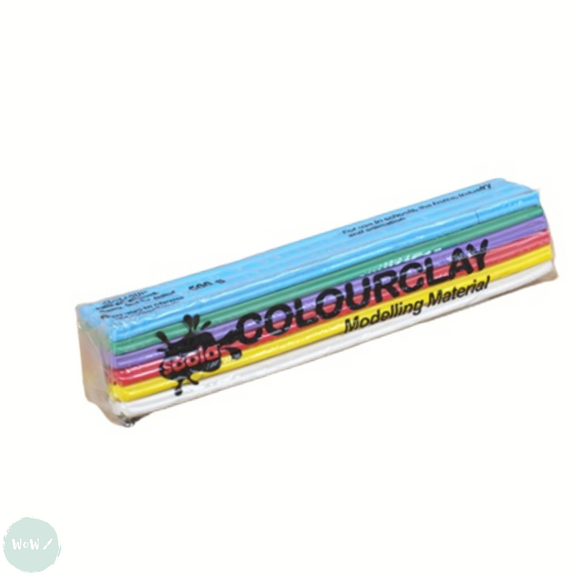 Modelling Clay- SCOLA COLOURCLAY - Rainbow pack 500g